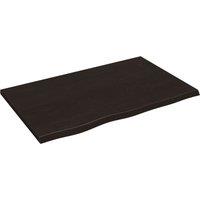 Vidaxl Wall Shelf Dark Grey 80X50X2 Cm Treated Solid Wood Oak, Brown