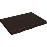 Vidaxl Wall Shelf Dark Grey 80X60X6 Cm Treated Solid Wood Oak, Brown