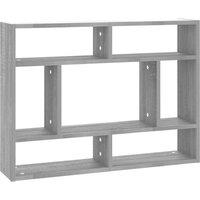 Vidaxl Wall Shelf Grey Sonoma 75X16X55 Cm Engineered Wood, Grey