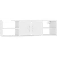 Vidaxl Wall Shelf High Gloss White 102X30X29 Cm Engineered Wood, White