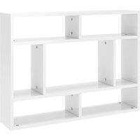Vidaxl Wall Shelf High Gloss White 75X16X55 Cm Engineered Wood, White