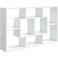 Vidaxl Wall Shelf High Gloss White 85X16X52.5 Cm Engineered Wood, White