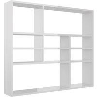 Vidaxl Wall Shelf High Gloss White 90X16X78 Cm Engineered Wood, White