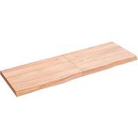 Vidaxl Wall Shelf Light Brown 120X40X4 Cm Treated Solid Wood Oak, Brown