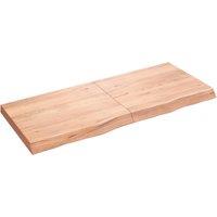 Vidaxl Wall Shelf Light Brown 120X50X6 Cm Treated Solid Wood Oak, Brown
