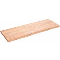 Vidaxl Wall Shelf Light Brown 140X50X4 Cm Treated Solid Wood Oak, Brown