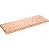 Vidaxl Wall Shelf Light Brown 140X50X6 Cm Treated Solid Wood Oak, Brown