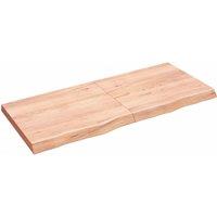Vidaxl Wall Shelf Light Brown 140X60X6 Cm Treated Solid Wood Oak, Brown