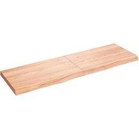 Vidaxl Wall Shelf Light Brown 160X50X6 Cm Treated Solid Wood Oak, Brown