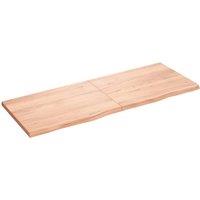 Vidaxl Wall Shelf Light Brown 160X60X4 Cm Treated Solid Wood Oak, Brown