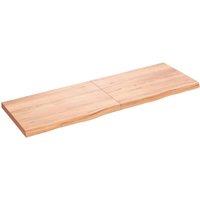 Vidaxl Wall Shelf Light Brown 180X60X6 Cm Treated Solid Wood Oak, Brown