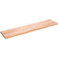 Vidaxl Wall Shelf Light Brown 220X50X6 Cm Treated Solid Wood Oak, Brown