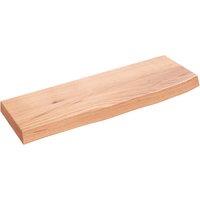 Vidaxl Wall Shelf Light Brown 60X20X4 Cm Treated Solid Wood Oak, Brown