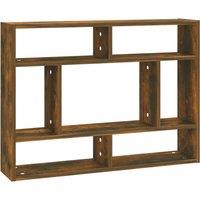 Vidaxl Wall Shelf Smoked Oak 75X16X55 Cm Engineered Wood, Brown