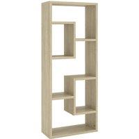 Vidaxl Wall Shelf Sonoma Oak 36X16X90 Cm Engineered Wood, Brown