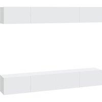 Vidaxl Wall Tv Cabinets 4 Pcs White 100X30X30 Cm, White