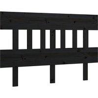 Vidaxl Bed Headboard Black 123.5X3X81 Cm Solid Wood Pine, Black