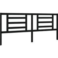 Vidaxl Bed Headboard Black 206X4X100 Cm Solid Pine Wood, Black