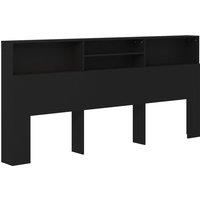 Vidaxl Headboard Cabinet Black 220X19X103.5 Cm, Black