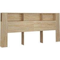 Vidaxl Headboard Cabinet Sonoma Oak 220X18.5X104.5 Cm, Brown