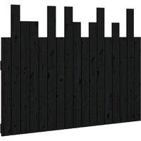 Vidaxl Wall Headboard Black 108X3X80 Cm Solid Wood Pine