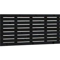 Vidaxl Wall Headboard Black 126X3X63 Cm Solid Wood Pine, Black