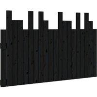 Vidaxl Wall Headboard Black 127.5X3X80 Cm Solid Wood Pine, Black