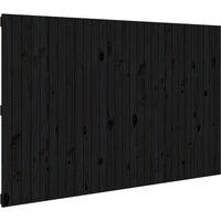 Vidaxl Wall Headboard Black 185X3X110 Cm Solid Wood Pine, Black