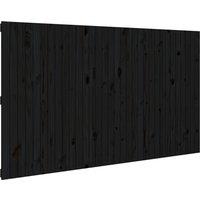 Vidaxl Wall Headboard Black 204X3X110 Cm Solid Wood Pine, Black