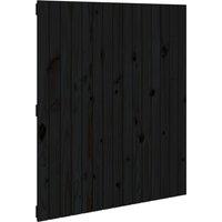 Vidaxl Wall Headboard Black 95.5X3X110 Cm Solid Wood Pine, Black