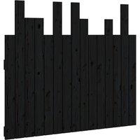 Vidaxl Wall Headboard Black 95.5X3X80 Cm Solid Wood Pine, Black