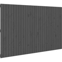 Vidaxl Wall Headboard Grey 185X3X110 Cm Solid Wood Pine, Grey