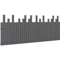 Vidaxl Wall Headboard Grey 204X3X80 Cm Solid Wood Pine, Grey