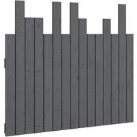 Vidaxl Wall Headboard Grey 95.5X3X80 Cm Solid Wood Pine, Grey