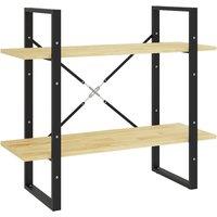 Vidaxl 2-tier Book Cabinet 80X30X70 Cm Solid Pine Wood, Brown