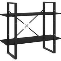 Vidaxl 2-tier Book Cabinet Black 80X30X70 Cm Solid Pine Wood, Black