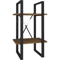 Vidaxl 2-tier Book Cabinet Brown Oak 40X30X70 Cm Engineered Wood, Brown
