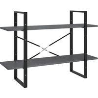 Vidaxl 2-tier Book Cabinet Grey 100X30X70 Cm Solid Pine Wood, Grey