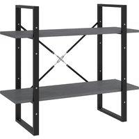 Vidaxl 2-tier Book Cabinet Grey 80X30X70 Cm Solid Pine Wood, Grey