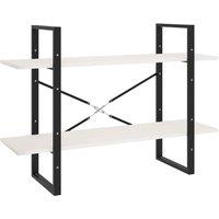 Vidaxl 2-tier Book Cabinet White 100X30X70 Cm Solid Pine Wood, White