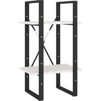 Vidaxl 2-tier Book Cabinet White 40X30X70 Cm Solid Pine Wood, White