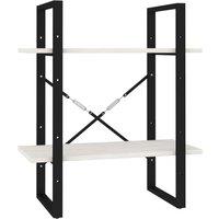 Vidaxl 2-tier Book Cabinet White 60X30X70 Cm Solid Pine Wood, White