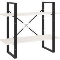 Vidaxl 2-tier Book Cabinet White 80X30X70 Cm Solid Pine Wood, White