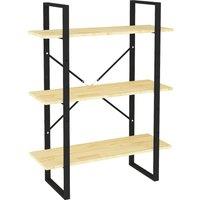 Vidaxl 3-tier Book Cabinet 80X30X105 Cm Solid Pine Wood, Brown