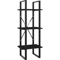 Vidaxl 3-tier Book Cabinet Black 40X30X105 Cm Engineered Wood, Black