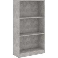 Vidaxl 3-tier Book Cabinet Concrete Grey 60X24X109 Cm Engineered Wood, Grey
