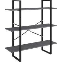 Vidaxl 3-tier Book Cabinet Grey 100X30X105 Cm Solid Pine Wood, Grey