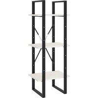 Vidaxl 3-tier Book Cabinet White 40X30X105 Cm Solid Pinewood, White