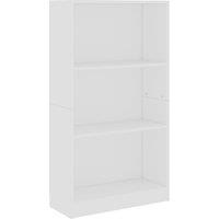 Vidaxl 3-tier Book Cabinet White 60X24X109 Cm Engineered Wood, White