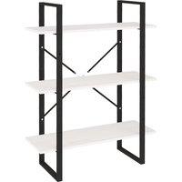 Vidaxl 3-tier Book Cabinet White 80X30X105 Cm Solid Pine Wood, White